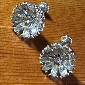 vintage rhinestone flower starburst earring